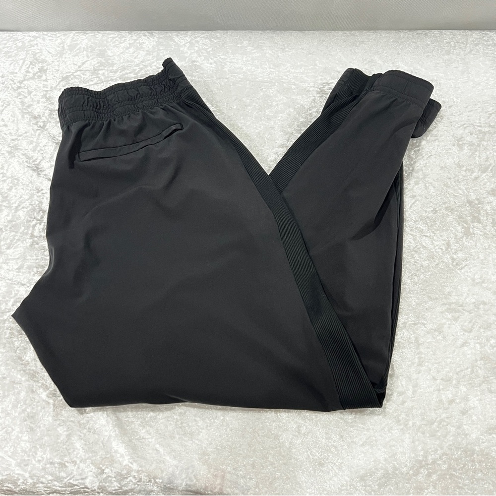 ATHLETA Brooklyn Jogger Athletic Pants Size 6 Black Ribbed Detail Comfy